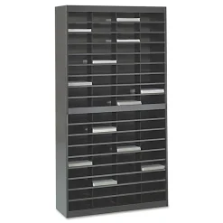 Safco 37.5 in. x 12.75 in. x 71 72 in. Compartments Steel/Fiberboard E-Z Stor Sorter - Black