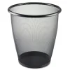 Safco Onyx 5-Gallon Round Steel Mesh Wastebasket - Black
