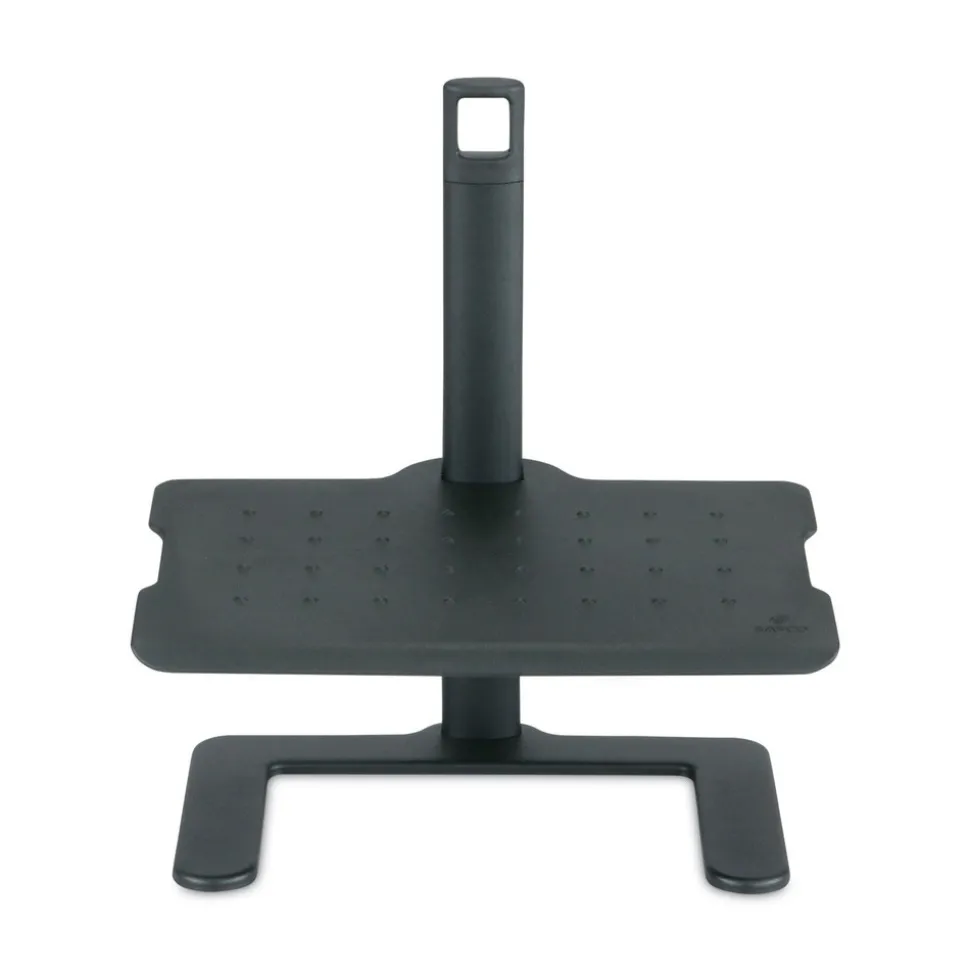 Safco 20.5w x 14.5d x 3.5 to 21.5h Height-Adjustable Footrest - Black