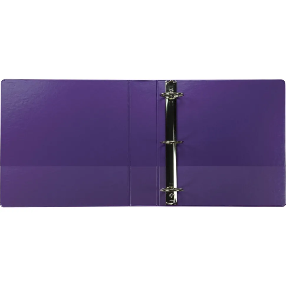 Samsill Earth's Choice Plant-Based 11 in. x 8.5 in. 1.5 in. Capacity 3 Rings Economy Round Ring View Binders - Purple (2/Pack)