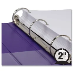 Samsill Earth's Choice Plant-Based 11 in. x 8.5 in. 1.5 in. Capacity 3 Rings Economy Round Ring View Binders - Purple (2/Pack)