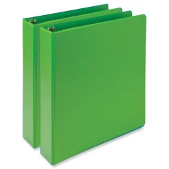 Samsill Earth's Choice Plant-Based 11 in. x 8.5 in. 1.5 in. Capacity 3 Rings Economy Round Ring View Binders - Lime (2/Pack)