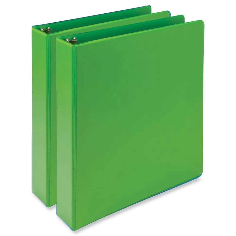 Samsill Earth's Choice Plant-Based 11 in. x 8.5 in. 1.5 in. Capacity 3 Rings Economy Round Ring View Binders - Lime (2/Pack)