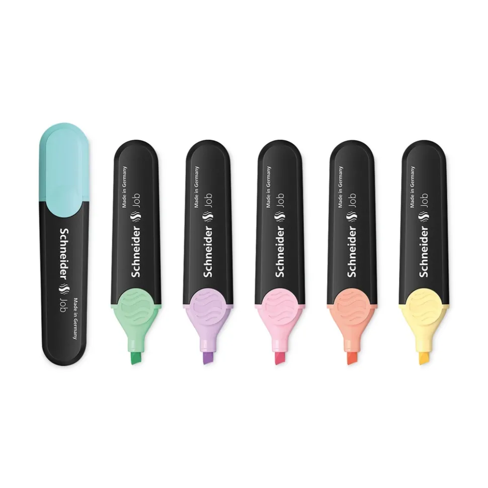 Schneider 1 millimeter/5 millimeter Chisel Tip Job Pastel Highlighters - Assorted Ink/Barrel Colors (6/Pack)