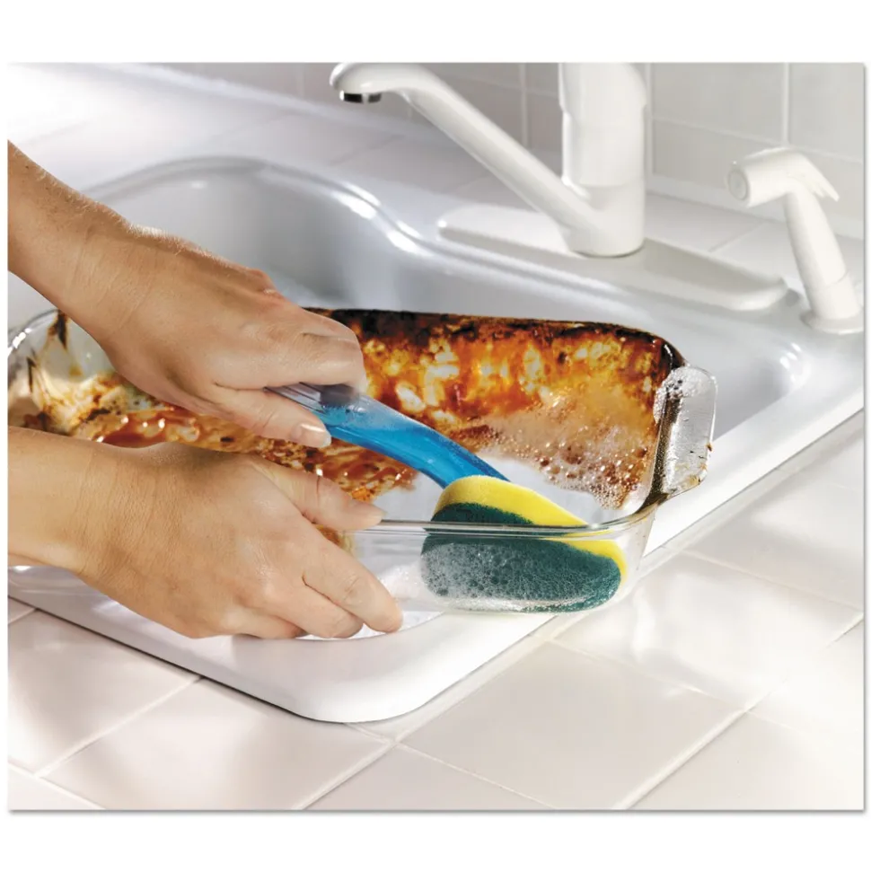 Scotch-Brite 2.5 in. x 9.5 in. Soap-Dispensing Dishwand - Yellow/Green (4/Carton)