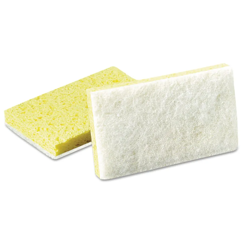 Scotch-Brite PROFESSIONAL 0.7 in. Thick 3.6 in. x 6.1 in. #Light-Duty Scrubbing Sponge - Yellow/White (20/Carton)