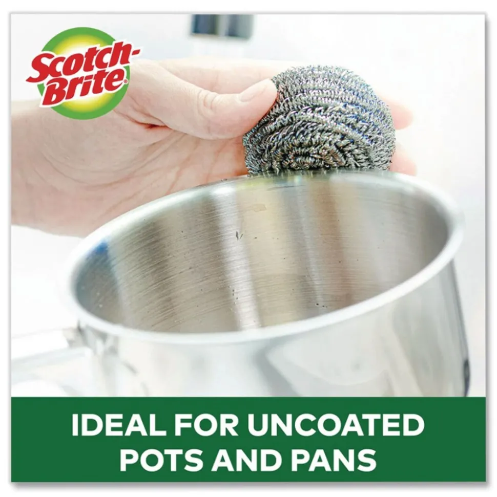 Scotch-Brite Stainless Steel Scrubber - Silver (12/Carton)