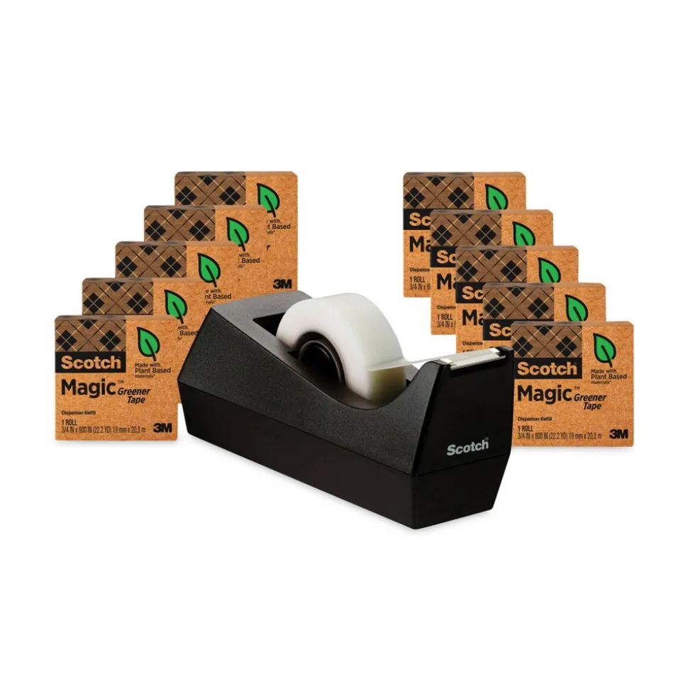 Scotch 0.75 in. x 75 ft. 1 in. Core Magic Greener Tape - Clear (10/Pack)