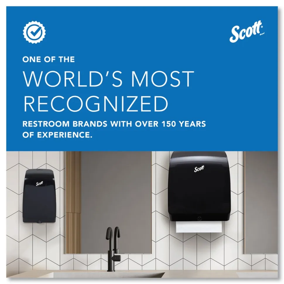 Scott Essential 12.7 in. x 9.57 in. x 15.76 in. Electronic Hard Roll Towel Dispenser - Black (1/Carton)
