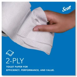 Scott Essential 100% Recycled Fiber SRB Septic Safe 2 Ply Bathroom Tissue - White (80/Carton)