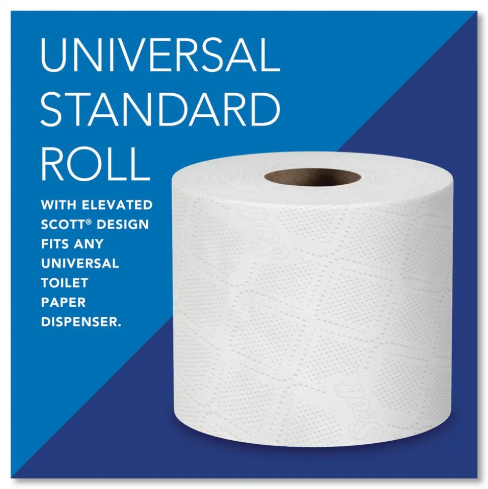 Scott Essential Standard Septic Safe 2 Ply Roll Bathroom Tissue - White (80/Carton)