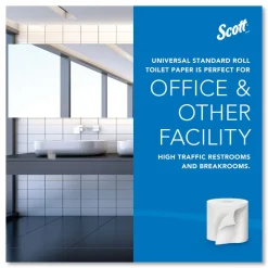 Scott Essential Standard Septic Safe 2 Ply Roll Bathroom Tissue - White (80/Carton)