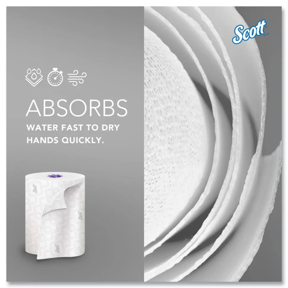 Scott 02001 8 in. x 950 ft. 1-Ply Essential High Capacity Hard Roll Towel - White (6 Rolls/Carton)