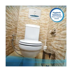 Scott 07140 15 in. x 18 in. Personal Sanitary Toilet Seat Covers - White (125/Pack, 24 Packs/Carton)