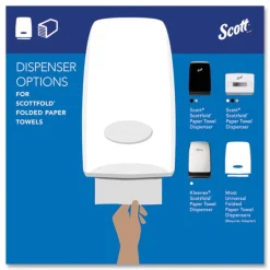 Scott 01960 7.8 in. x 12.4 in. 1-Ply Pro Scottfold Towels - White (25 Packs/Carton)