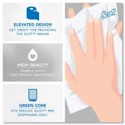 Scott 1-Ply 1150 ft. Pro Hard Roll Paper Towels with Elevated Scott Design for Scott Pro Dispenser - Green Core Only (6/Carton)