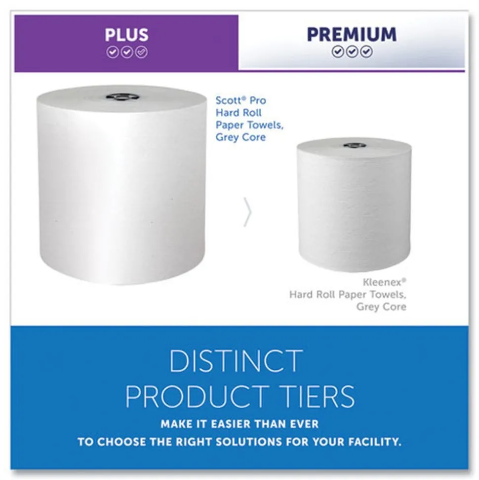 Scott 1-Ply 7.5 in. x 900 ft. Pro Hard Roll Paper Towels with Absorbency Pockets for Scott Pro Dispenser - Gray Core Only (6/Carton)