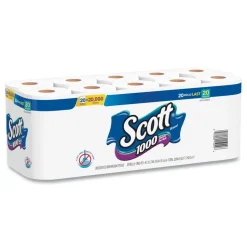 Scott 1000 1 Ply Septic Safe Bathroom Tissue - White (20/Pack)