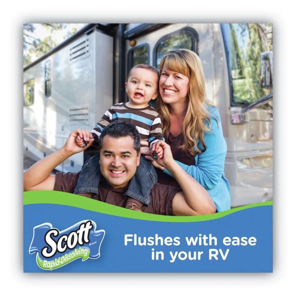 Scott Rapid-Dissolving Toilet Paper - White (4/Rolls/Pack, 12 Packs/Carton)