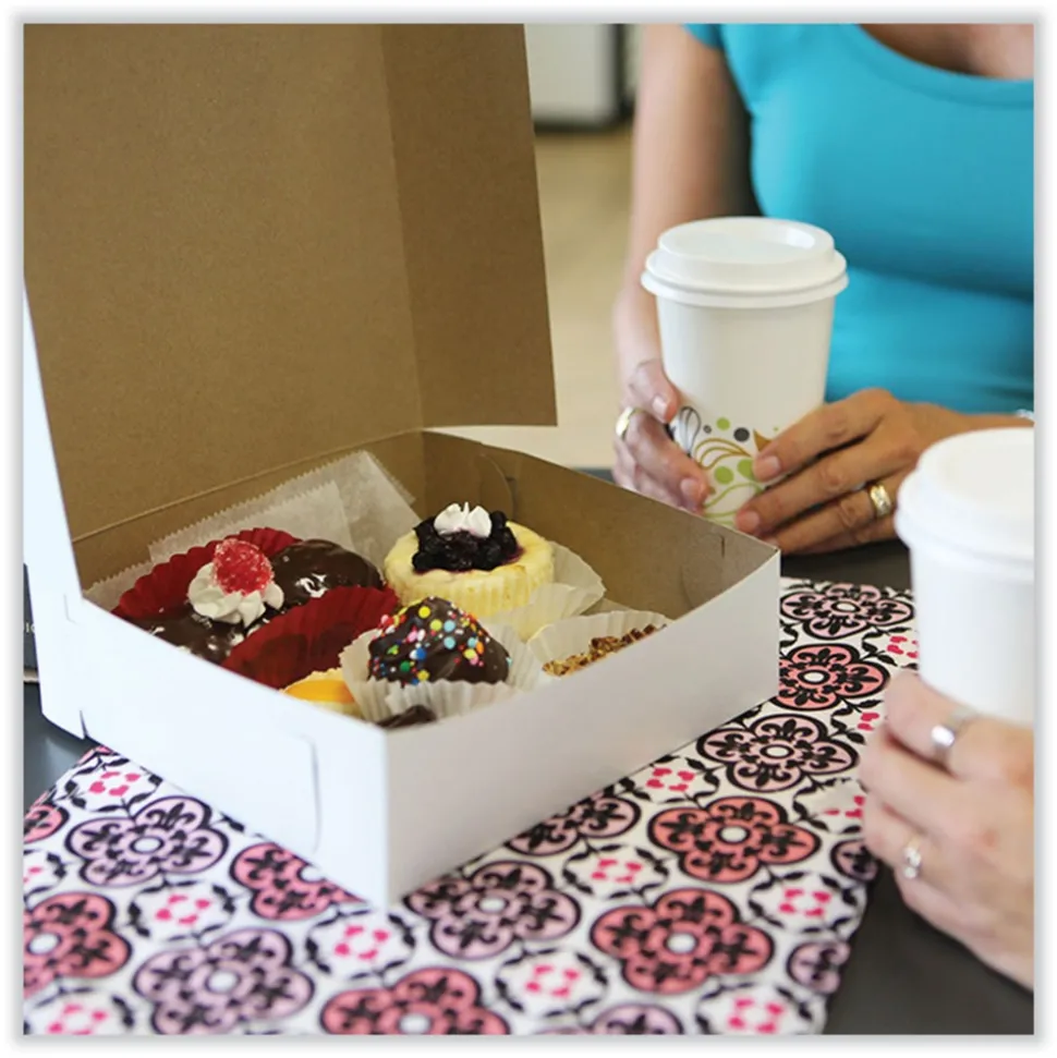 SCT 8 in. x 2.5 in. x 8 in. Standard Paper One-Piece Non-Window Bakery Boxes - White (250/Bundle)