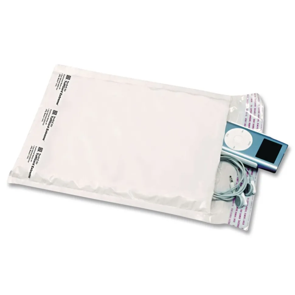 Sealed Air #2 Barrier Bubble Air Cell Cushion Self-Adhesive Closure 8.5 in. x 12 in. Jiffy TuffGard Extreme Self-Seal Mailer - White (50/Carton)