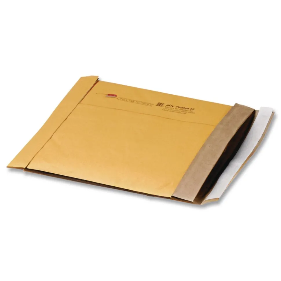Sealed Air Jiffy #2 Paper Padding Self-Adhesive Closure 8.5 in. x 12 in. Padded Mailer - Natural Kraft (100/Carton)