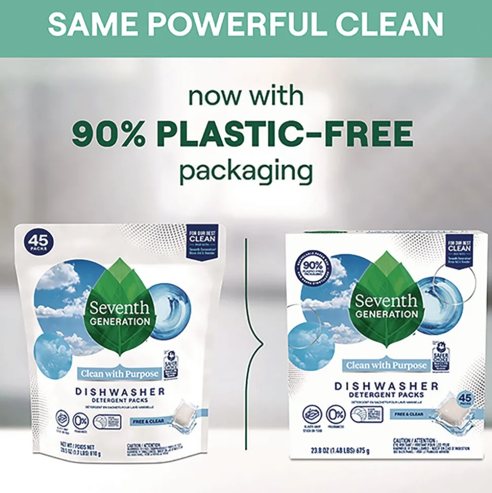 Seventh Generation 10732913451804 Natural Automatic Dishwasher Detergent Packs - Free and Clear