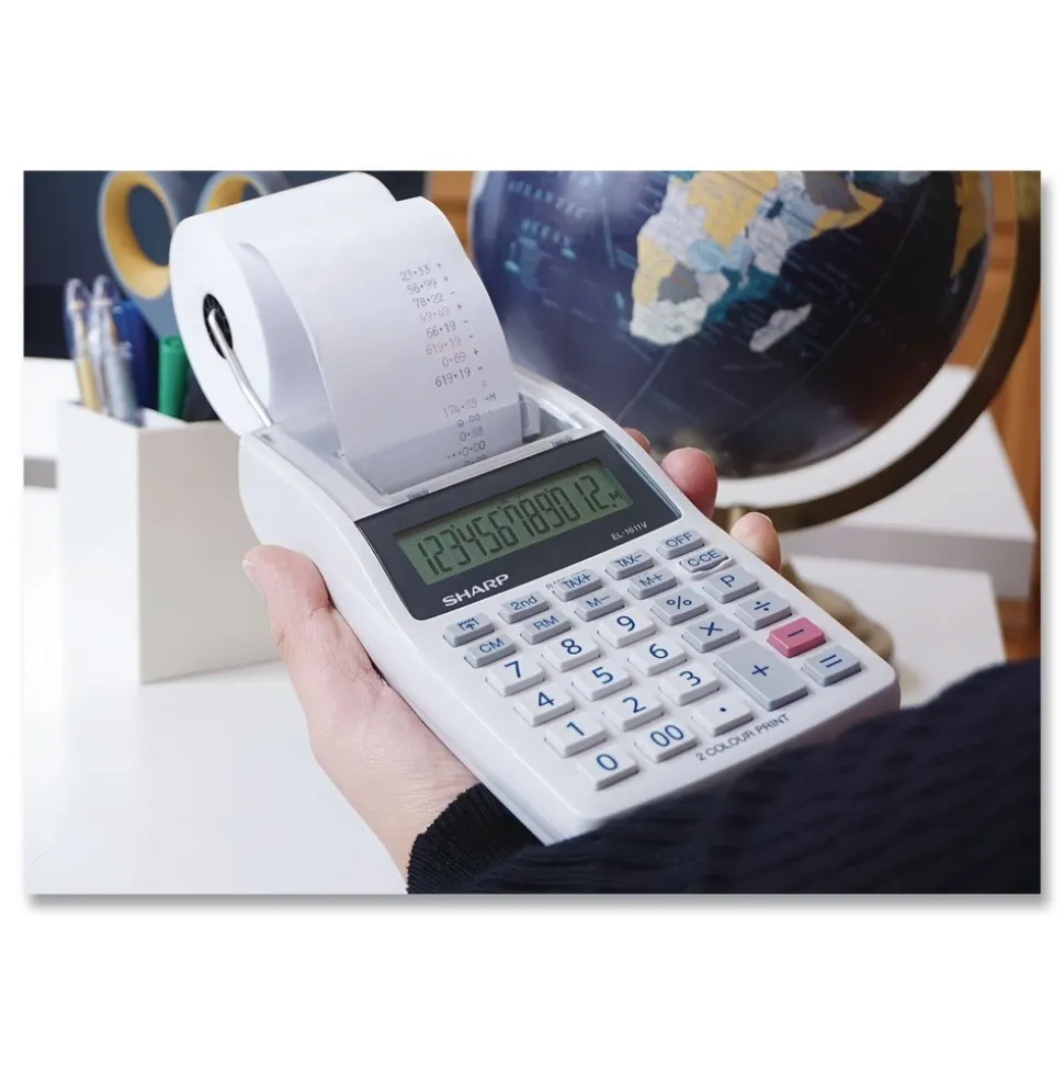 Sharp EL-1611V 2 Lines/Sec Printing Calculator - Black/Red Print