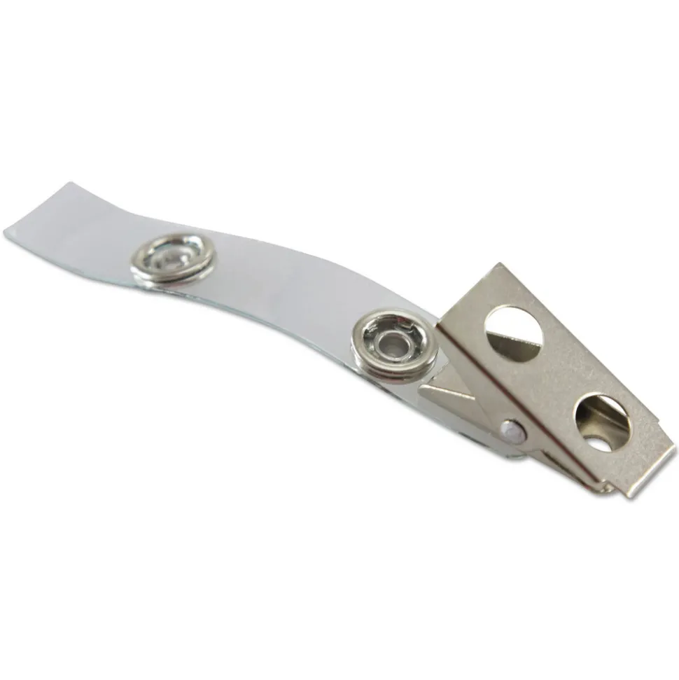 SICURIX 0.38 in. x 2.75 in. ID Strap Clips - Clear (25/Pack)