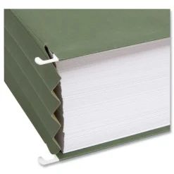 Smead 3.5 in. Capacity 1 Section Legal Size Hanging Pockets with Full-Height Gusset - Standard Green (10/Box)