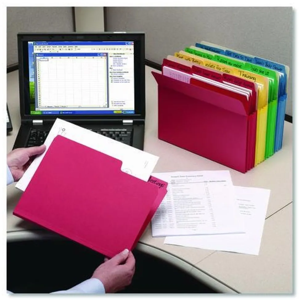 Smead 3.5 in. Expansion Colored File Pockets - Letter, Assorted (25/Box)