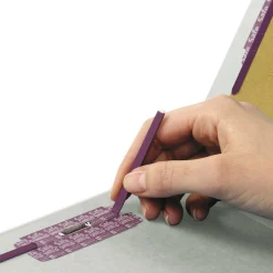 Smead 2 in. Expansion End Tab Pressboard Classification Folders with 6 SafeSHIELD Fasteners - Letter Size/Gray-Green (10/Box)