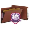 Smead 2 in. Expansion End Tab Pressboard Classification Folders - Red/Legal Size (10/Box)