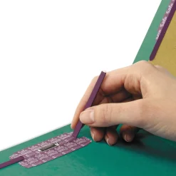 Smead 2 in. Expansion End Tab Pressboard Classification Folders - Green/Legal Size (10/Box)