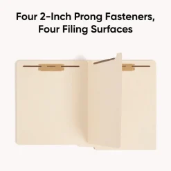 Smead 0.75 in. Expansion 4-Fastener Folder with Divider - Letter Size/Manila Exterior (50/Box)