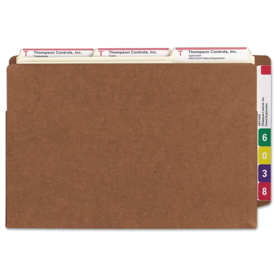 Smead 3.5 in. Expansion Heavy-Duty End Tab TUFF Pockets - Redrope/Legal Size (10/Box)
