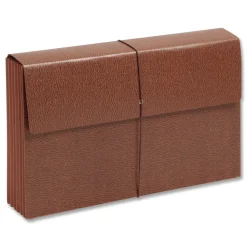 Smead 5.25 in. Expansion 6 Section Legal Size Classic Expanding Partition Wallet with Tear Resistant Gusset and Elastic Cord - Redrope (10/Box)