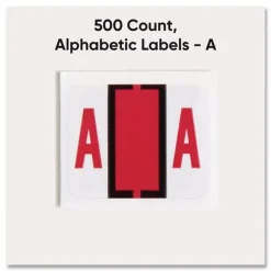 Smead 1 in. x 1.25 in. A Color-Coded End Tab Filing Labels - White (1-Roll)