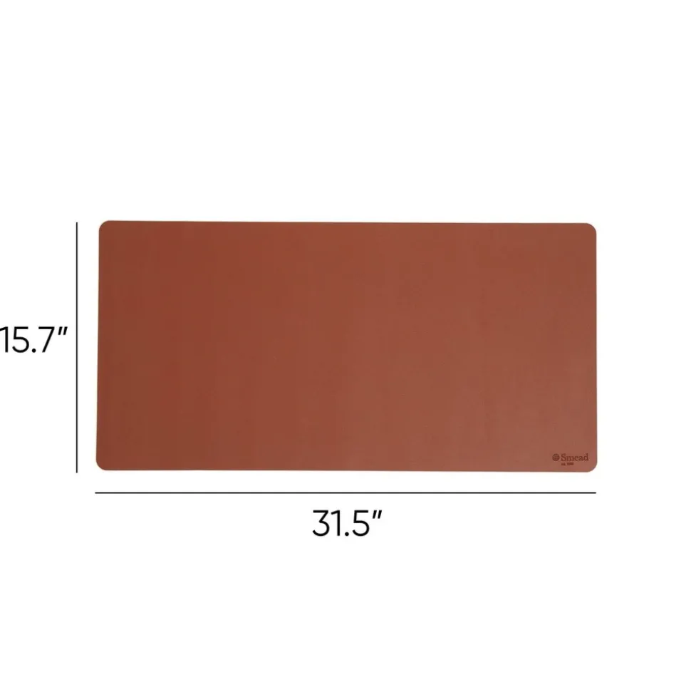 Smead 31.5 in. x 15.7 in. Vegan Leather Desk Pads - Brown
