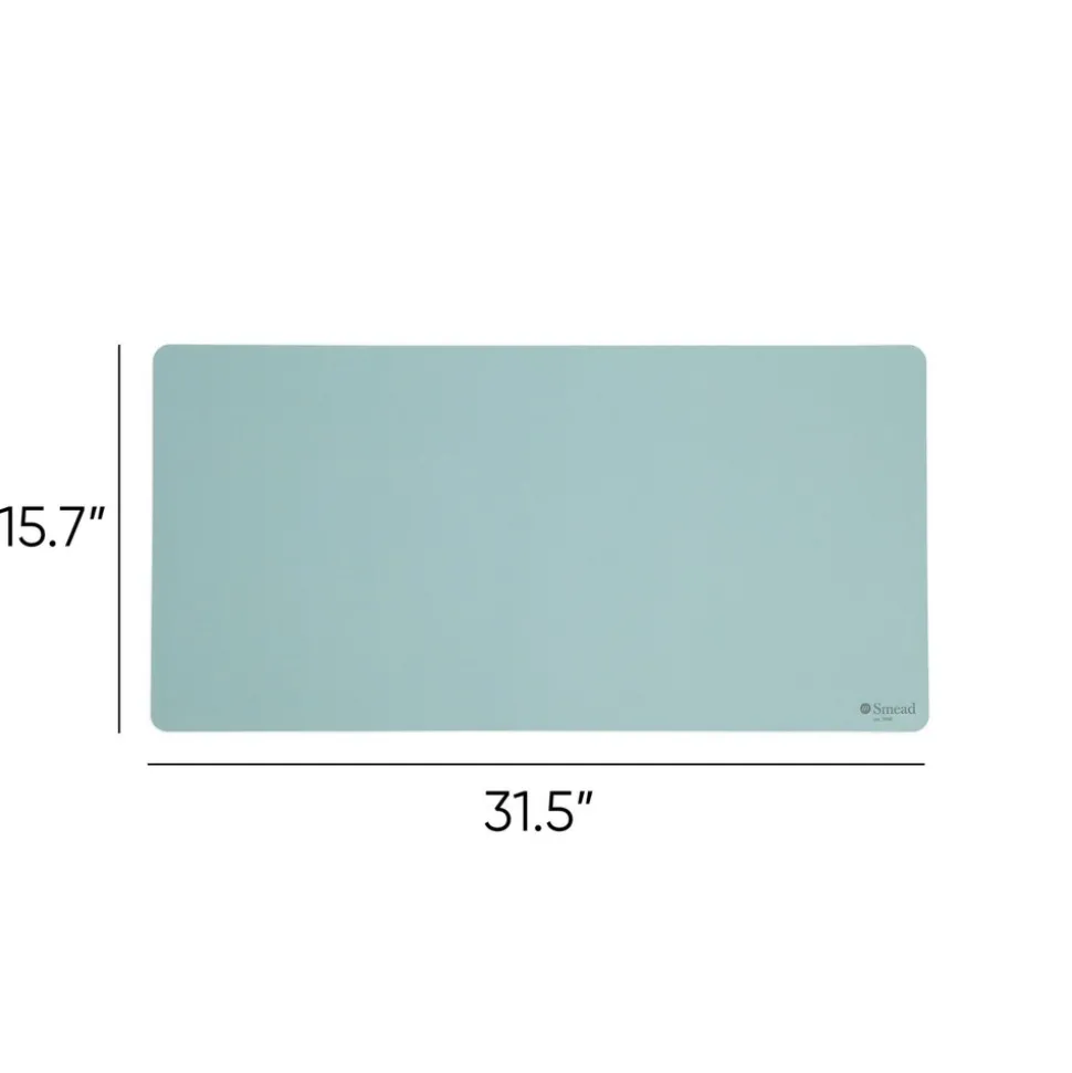 Smead 31.5 in. x 15.7 in. Vegan Leather Desk Pads - Light Blue