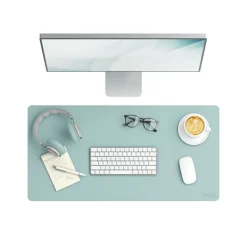 Smead 31.5 in. x 15.7 in. Vegan Leather Desk Pads - Light Blue
