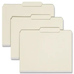 Smead Recycled Pressboard Folders with 2/5-Cut Tab - Letter, Gray-Green (25/Box)