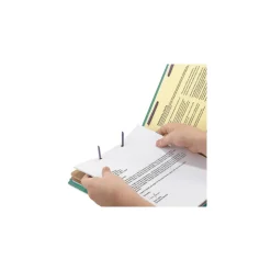Smead 6 SafeSHIELD Fasteners 2 Dividers Legal Size 6-Section Pressboard Top Tab Pocket Classification Folders - Green (10/Box)