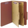 Smead 6 SafeSHIELD Fasteners 2 Dividers Legal Size 6-Section Pressboard Top Tab Pocket Classification Folders - Red (10/Box)