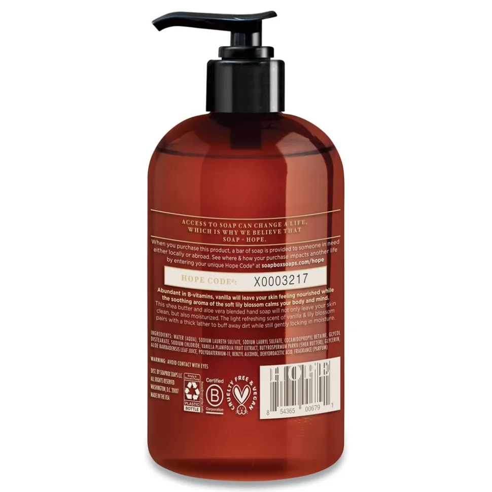 Soapbox 12 oz Hand Soap - Vanilla and Lily Blossom Scent (3/Box)