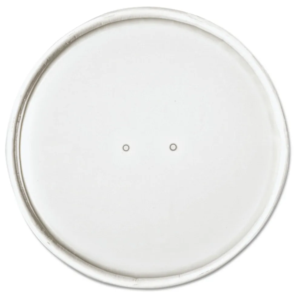 SOLO 3.9 in. Diameter x 0.9 in. h Vented Paper Lids for Food Containers, For 16 oz Containers - White (25/Bag, 20 Bags/Carton)