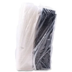 SOLO Creative Carryouts 8.75 in. x 6.2 in. x 2.2 in. Hinged Plastic Hot Deli Boxes - Black/Clear (200/Carton)