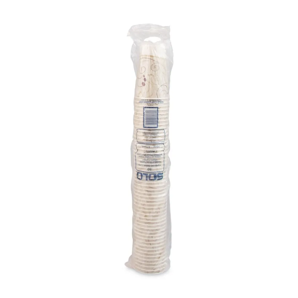 SOLO RW16-J8000 Symphony Eco-Forward 16 oz. Paper Cold Cups - White/Red/Beige (1000/Carton)