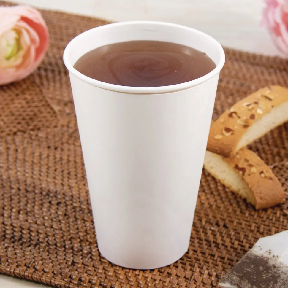 SOLO Thermoguard 16 oz Sustainable Forest Print Insulated Paper Hot Cups - White (600/Carton)