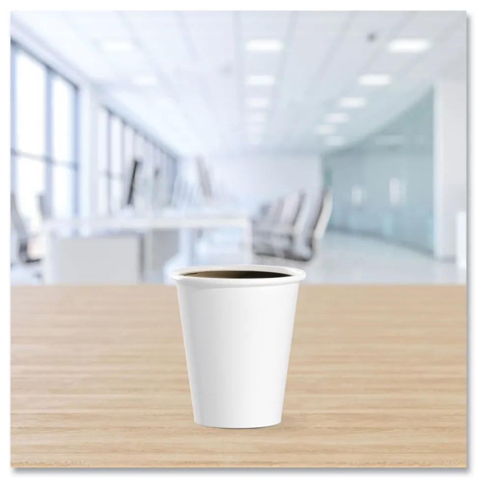 SOLO 376W-2050 6 oz. Single-Sided Poly Paper Hot Cups - White (1000/Carton)